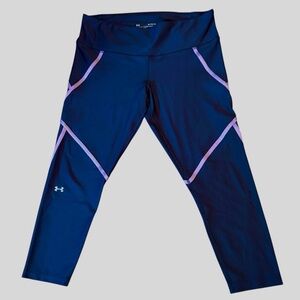 Under Armour - Black w/ Purple Highlights Compression Leggings HeatGear -Size XL